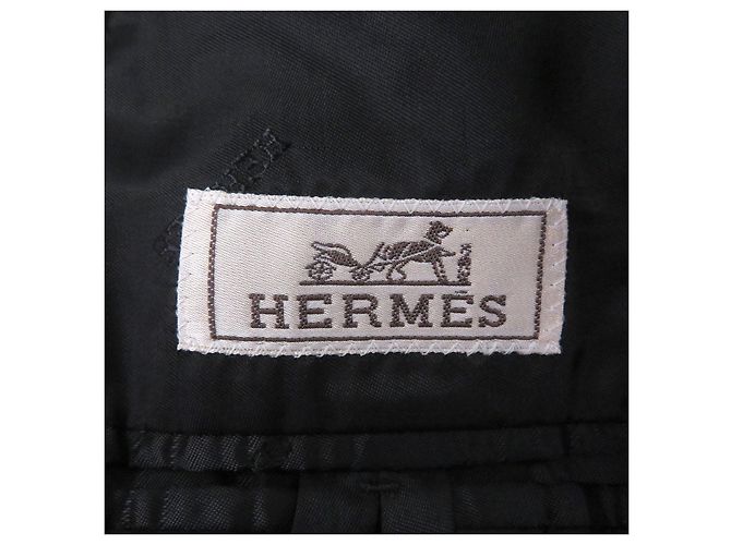 Abrigo de cachemira con vivo de piel de cordero Hermès Chester50 Negro - vista 7