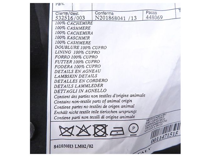 Abrigo de cachemira con vivo de piel de cordero Hermès Chester50 Negro - vista 9