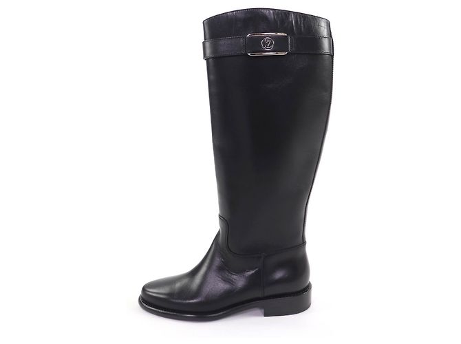 Stivali alti in pelle Louis Vuitton Nero - vista 4