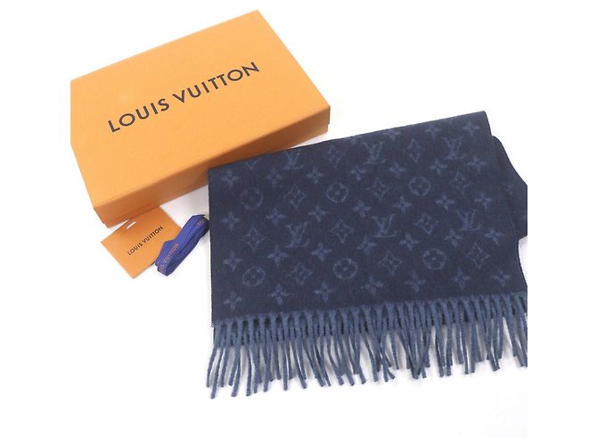 Sciarpa in lana e cashmere Monogram Gradient Louis Vuitton Blu - vista 2