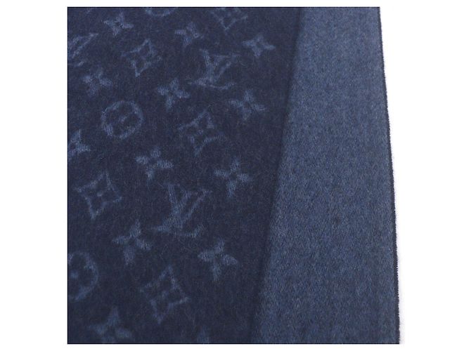 Sciarpa in lana e cashmere Monogram Gradient Louis Vuitton Blu - vista 5