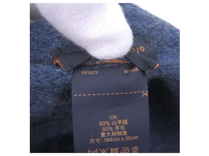 Sciarpa in lana e cashmere Monogram Gradient Louis Vuitton Blu - vista 8