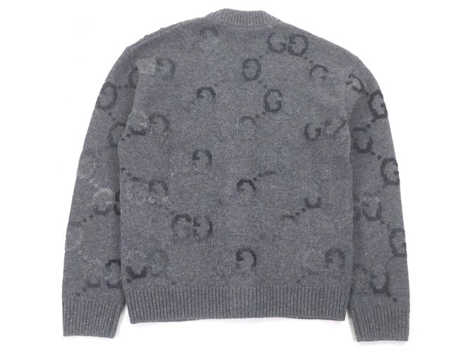Cárdigan de lana Gucci logo Jumbo GG Castaño - vista 3