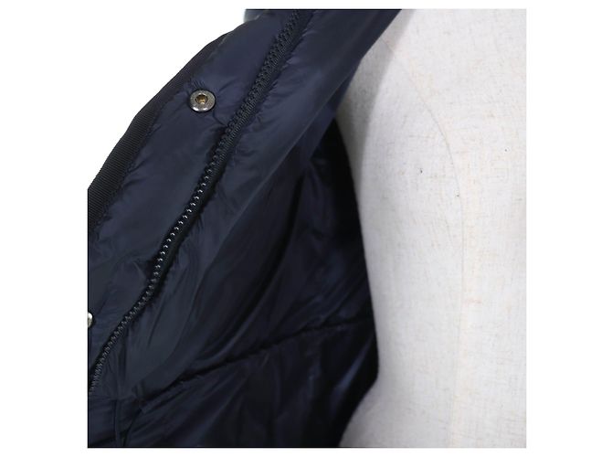 Moncler HERMINE Nylon-Daunenmantel Blau Marineblau - Ansicht 5