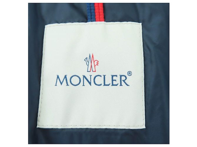 Moncler HERMINE Nylon-Daunenmantel Blau Marineblau - Ansicht 8