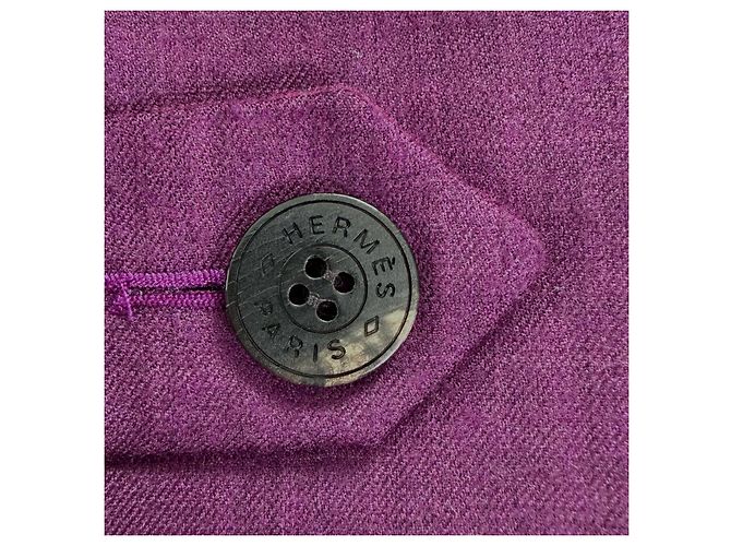 Chaqueta Hermès34 de cachemira, lana virgen y seda Rosa Púrpura - vista 6
