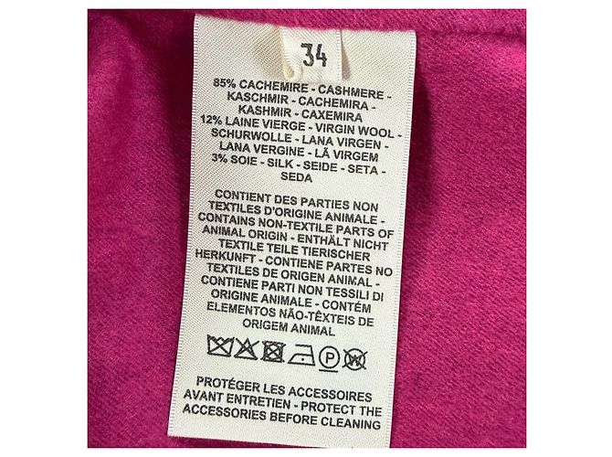 Chaqueta Hermès34 de cachemira, lana virgen y seda Rosa Púrpura - vista 9