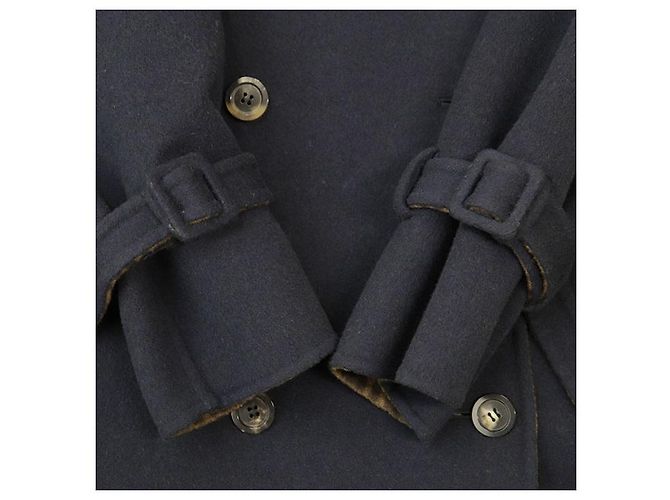 Fendi FF Zuccha Monogram Wool Silk Coat Brown Blue Navy blue - view 13