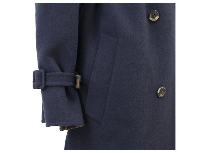 Fendi FF Zuccha Monogram Wool Silk Coat Brown Blue Navy blue - view 5