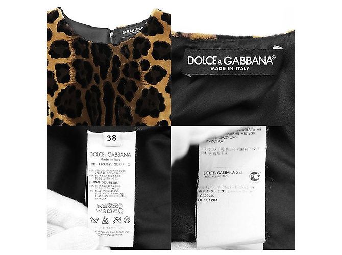 Dolce & Gabbana Dolce&Gabbana Samtkleid Braun Schwarz Hellbraun - Ansicht 10