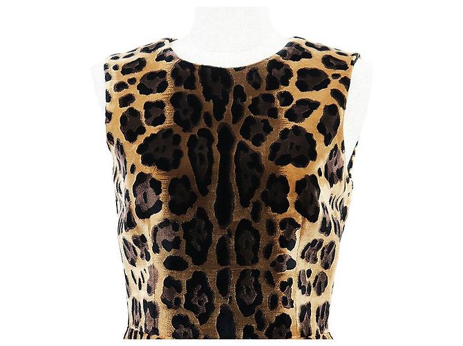 Dolce & Gabbana Dolce&Gabbana Samtkleid Braun Schwarz Hellbraun - Ansicht 2