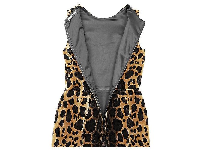 Dolce & Gabbana Dolce&Gabbana Samtkleid Braun Schwarz Hellbraun - Ansicht 7