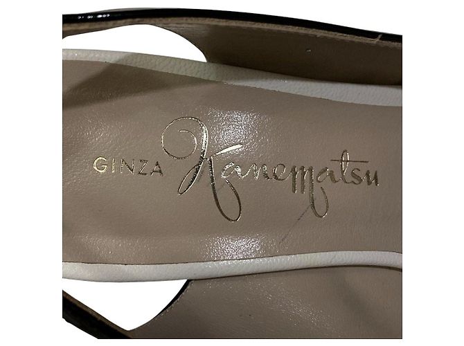 Autre Marque Sandales à talons hauts en python GINZA Kanematsu Marron Noir - vue 12