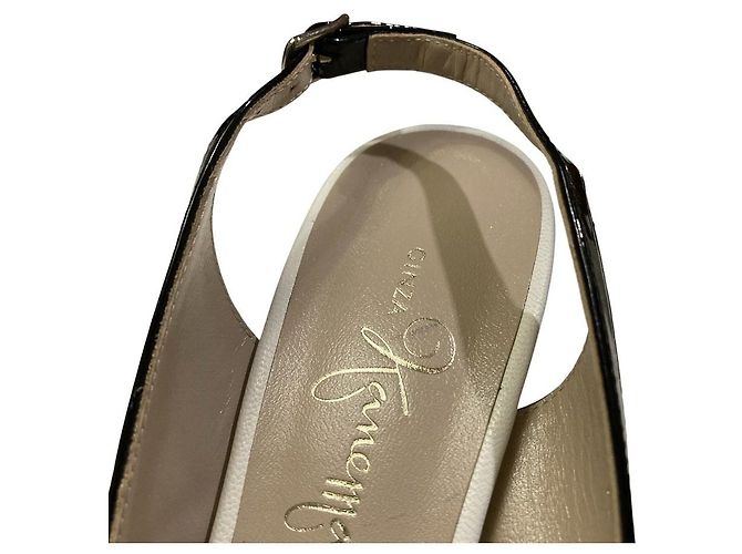 Autre Marque Sandales à talons hauts en python GINZA Kanematsu Marron Noir - vue 14