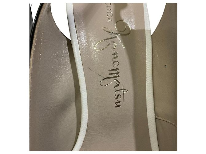 Autre Marque Sandales à talons hauts en python GINZA Kanematsu Marron Noir - vue 16