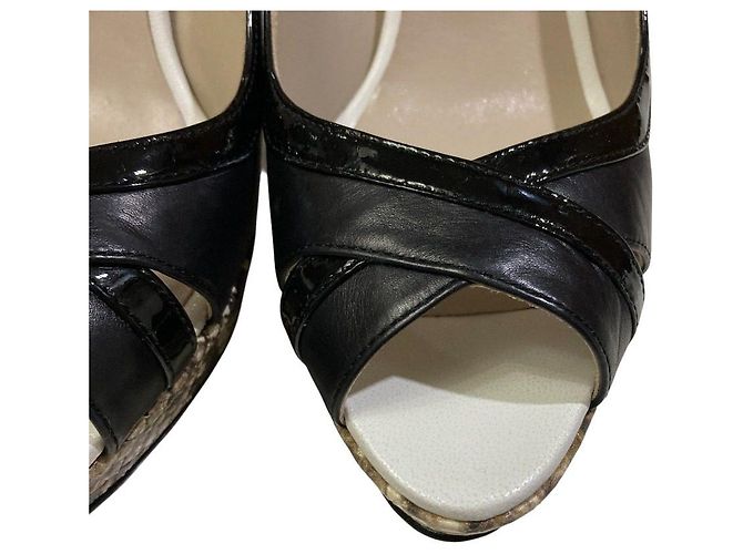 Autre Marque Sandales à talons hauts en python GINZA Kanematsu Marron Noir - vue 4