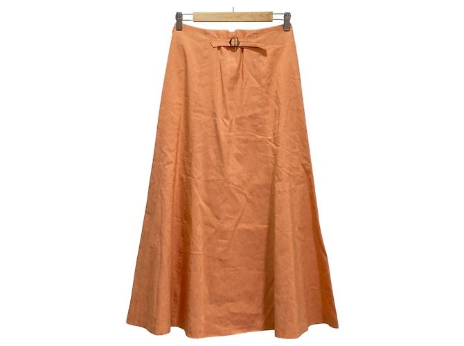 Autre Marque Falda larga sirena de lino elástico ligero DES PRES Naranja - vista 2