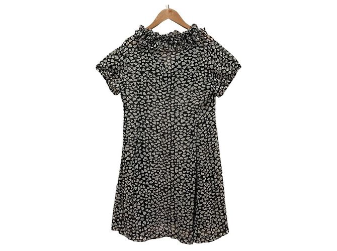 Autre Marque Blusa Túnica Ingeborg Sheer Heart Negro Blanco - vista 2
