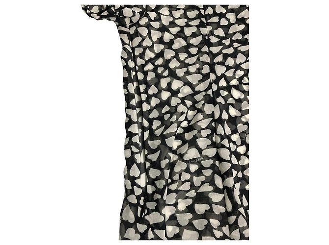 Autre Marque Blusa Túnica Ingeborg Sheer Heart Negro Blanco - vista 3