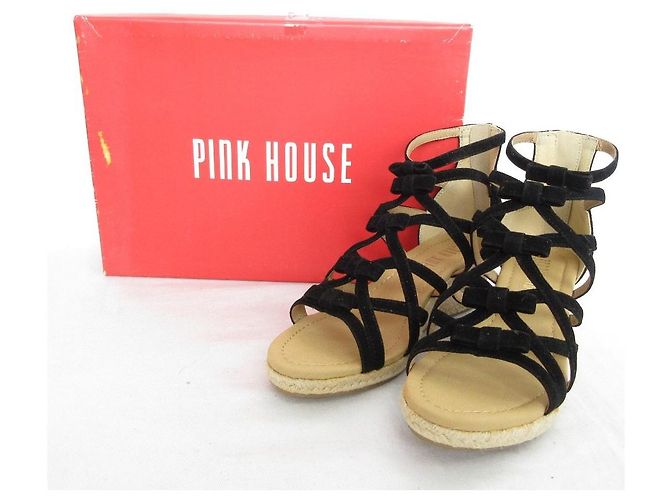 Autre Marque PINK HOUSE Espadrille Gladiator Sandalen Schwarz - Ansicht 11