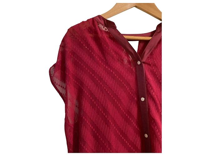 Autre Marque Túnica transparente sem mangas LOVELESS Marrom Bordeaux - vista 3