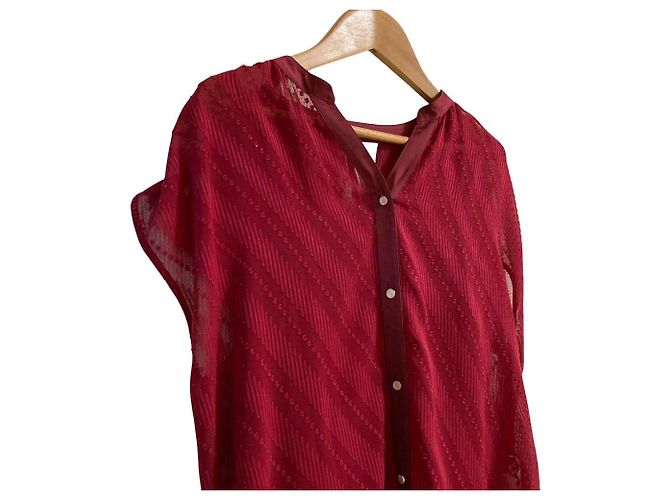 Autre Marque Túnica transparente sem mangas LOVELESS Marrom Bordeaux - vista 4