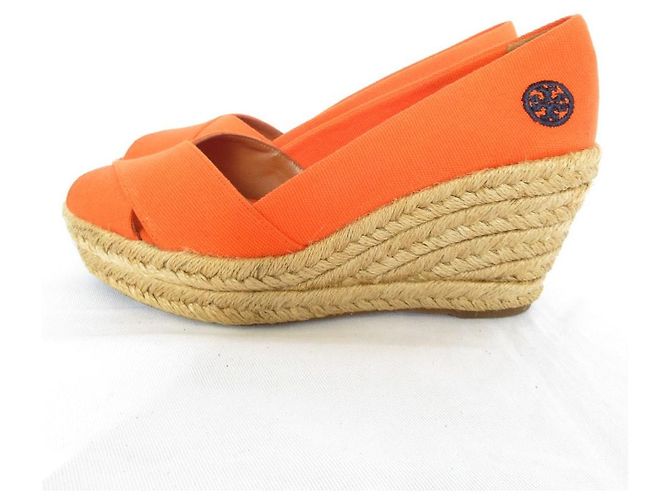 Tory Burch FILIPA Espadrille Wedge Pumps Naranja - vista 2