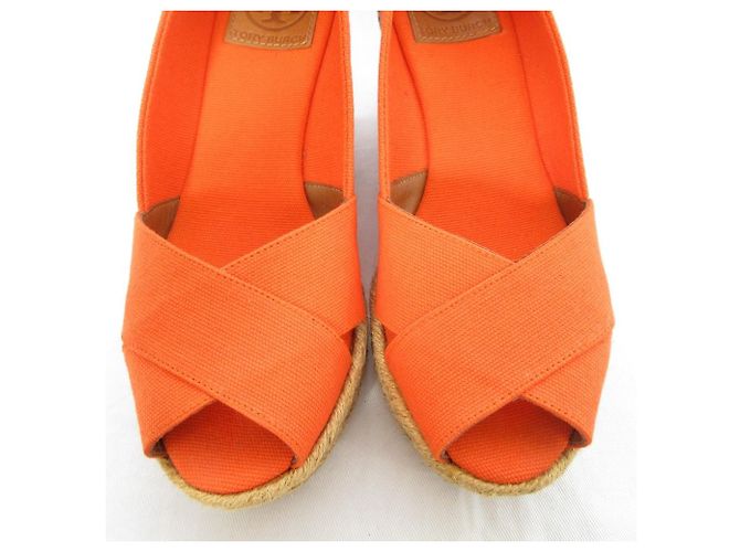 Tory Burch FILIPA Espadrille Wedge Pumps Naranja - vista 4