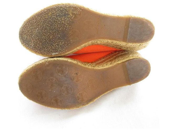Tory Burch FILIPA Espadrille Wedge Pumps Naranja - vista 5
