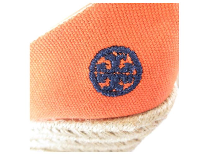 Tory Burch FILIPA Espadrille Wedge Pumps Naranja - vista 9