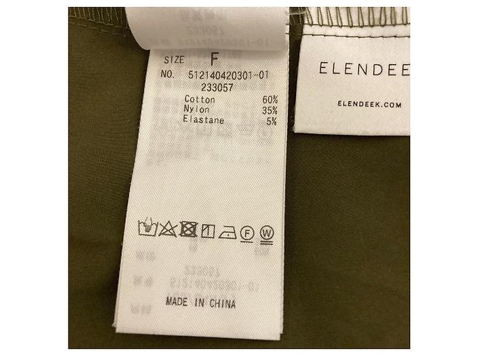 Autre Marque ELENDEEK Bluse mit Kordzug und Raffung Grün Khaki - Ansicht 4