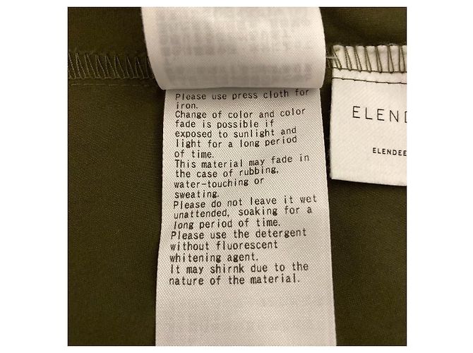 Autre Marque ELENDEEK Bluse mit Kordzug und Raffung Grün Khaki - Ansicht 6