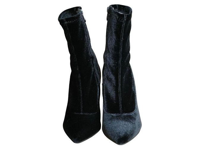 Autre Marque GINZA Kanematsu Velours- Stiefeletten Schwarz - Ansicht 2