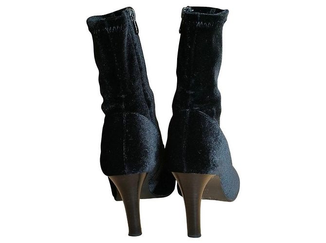 Autre Marque GINZA Kanematsu Velours- Stiefeletten Schwarz - Ansicht 3