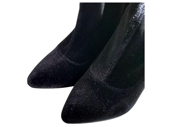 Autre Marque GINZA Kanematsu Velours- Stiefeletten Schwarz - Ansicht 4