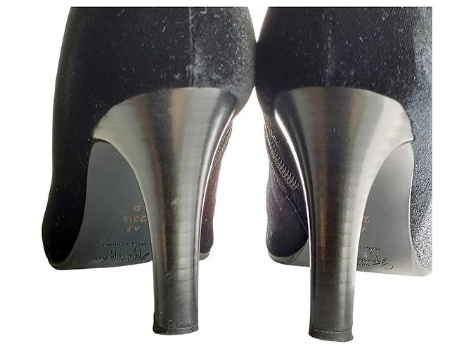 Autre Marque GINZA Kanematsu Velours- Stiefeletten Schwarz - Ansicht 5