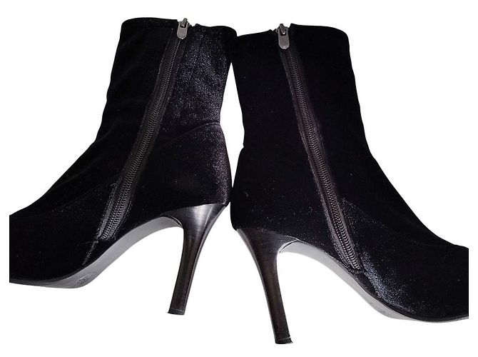 Autre Marque GINZA Kanematsu Velours- Stiefeletten Schwarz - Ansicht 6