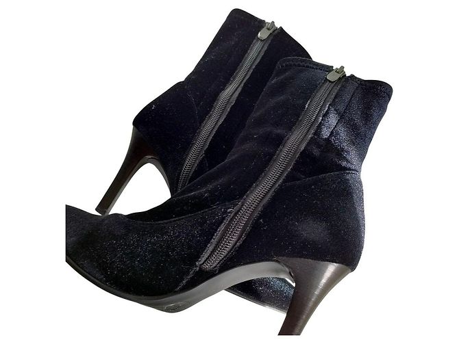 Autre Marque GINZA Kanematsu Velours- Stiefeletten Schwarz - Ansicht 7