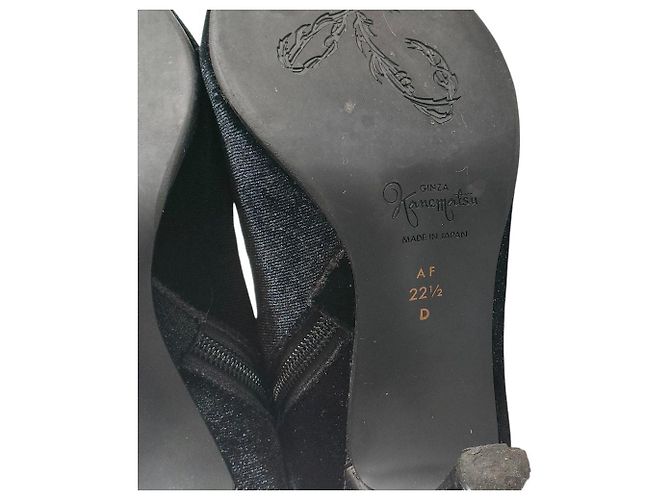 Autre Marque GINZA Kanematsu Velours- Stiefeletten Schwarz - Ansicht 9