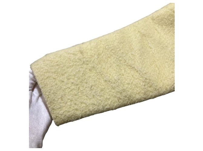 Autre Marque Giacca shaggy in lana e mohair yori Giallo - vista 4
