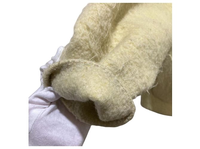Autre Marque Giacca shaggy in lana e mohair yori Giallo - vista 5