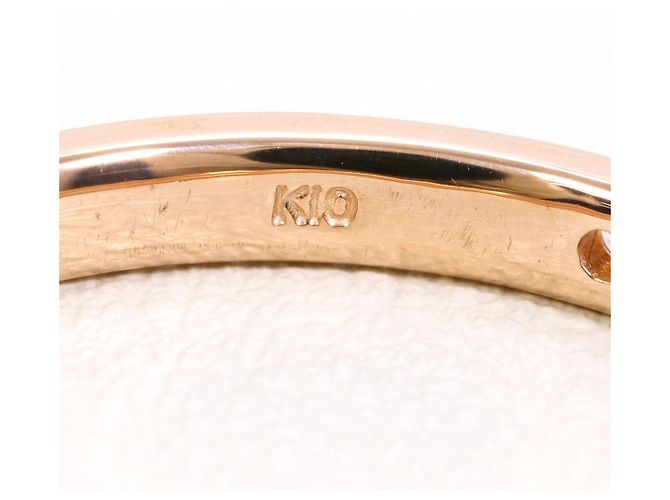 Autre Marque Anel de ouro rosa K10 com diamantes - vista 4