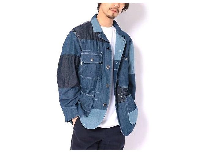 Autre Marque Engineered Garments Logger Jacket Gewaschene 8oz Denim Jacke Blau - Ansicht 3