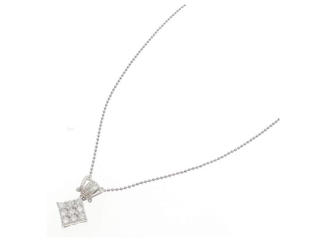 Autre Marque Collar de platino y diamantes Plata - vista 2