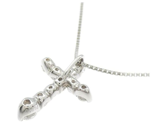 Autre Marque Collana a Croce con Diamanti Pt900 Pt850 Argento - vista 4