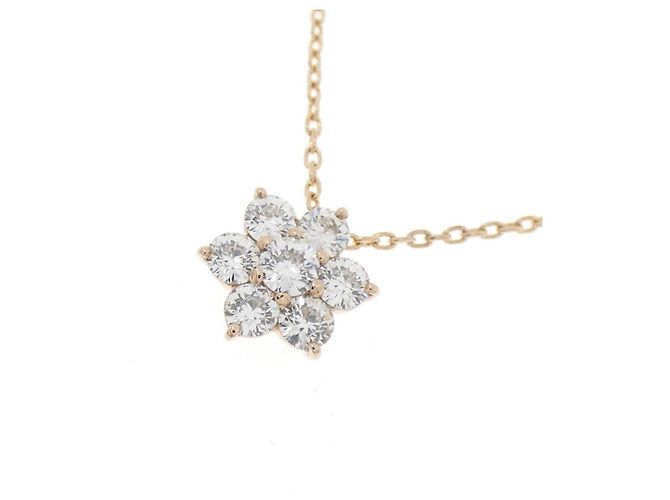 Autre Marque Collana Au750 Fiore e Diamanti Rosa - vista 3