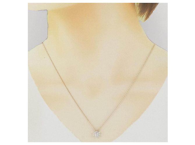 Autre Marque Collana Au750 Fiore e Diamanti Rosa - vista 6