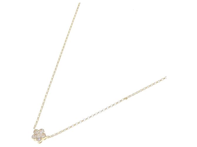 Autre Marque Au750 Blumen-Diamant-Halskette Golden - Ansicht 2