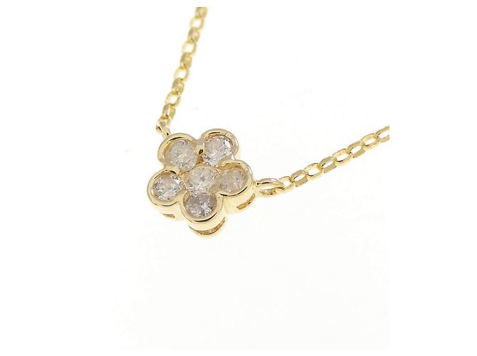 Autre Marque Au750 Blumen-Diamant-Halskette Golden - Ansicht 3
