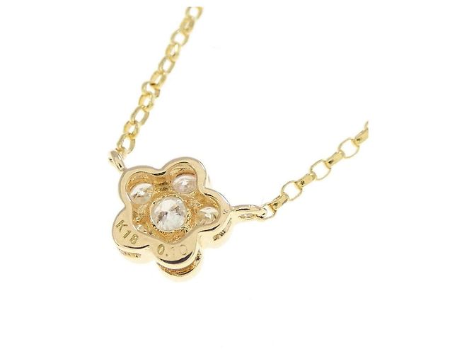 Autre Marque Au750 Blumen-Diamant-Halskette Golden - Ansicht 4